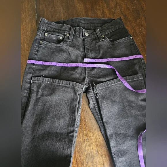 Levi's Slim Black Men's Jeans with Raw Hem - Picture 12 of 16